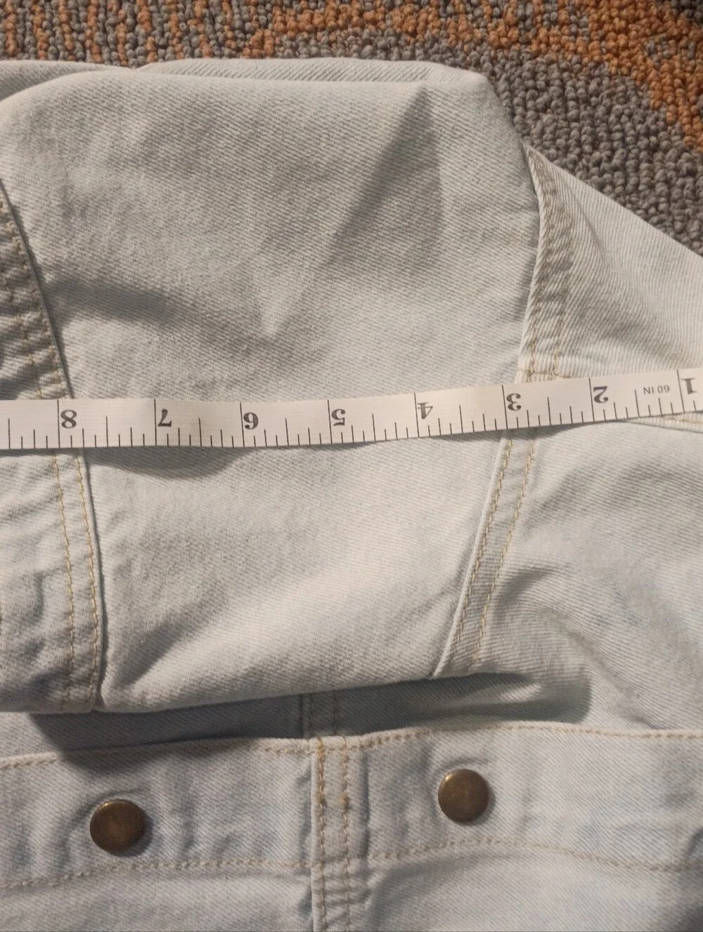 Reddy Lightwash Denim Dog Jacket Button Detail Distressed Blue Size 3XL